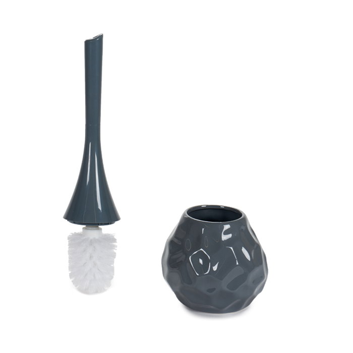 Berilo Escobillero Cerámica Forma Moderna Gris 14 x 38.5 x 14 cm (Set de 6)