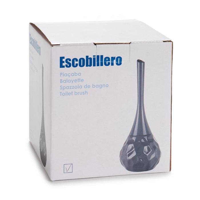Berilo Escobillero Cerámica Forma Moderna Gris 14 x 38.5 x 14 cm (Set de 6)