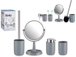 Berilo Set 4 Piezas Artículos de Baño Gris 16.5x29.5x17 cm (Set de 6)