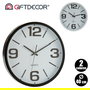 Giftdecor Reloj Redondo 40 cm Liso Surtido Blanco Negro Plástico Cristal (Set de 6)