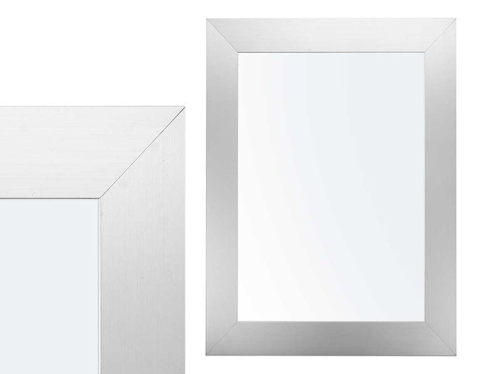 Giftdecor Espejo 39x49 cm con Marco Plata, Madera MDF y Vidrio, Colgante Horizontal y Vertical (Set de 6)