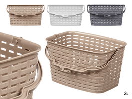 Arte Regal Cesta para Pinzas de Plástico Beige Gris Blanco 23.5x19x12.8 cm (Set de 36)