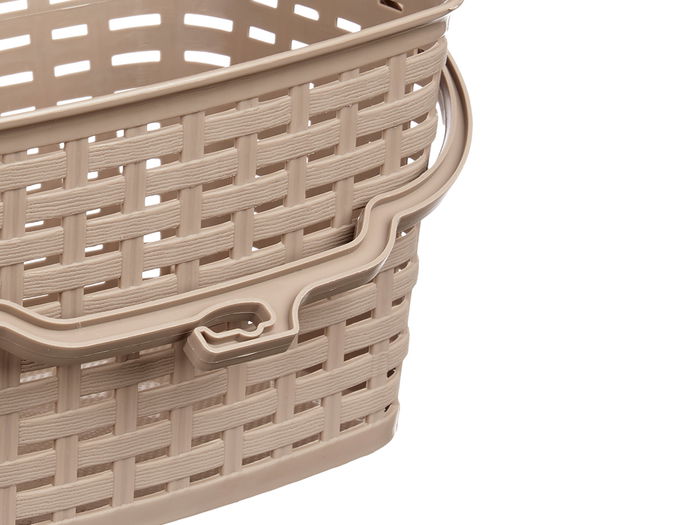 Arte Regal Cesta para Pinzas de Plástico Beige Gris Blanco 23.5x19x12.8 cm (Set de 36)