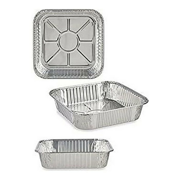 Kinvara Set 6 Bandejas Aluminio Cuadrada Plata