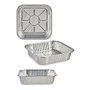 Kinvara Set 6 Bandejas Aluminio Cuadrada Plata