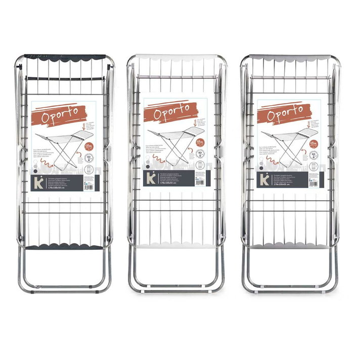 Tendedero Plegable Aluminio Blanco Gris claro Gris oscuro (55,5 x 108 x 178 cm)