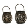 Giftdecor Portavelas Cilíndrico Gris con Asa