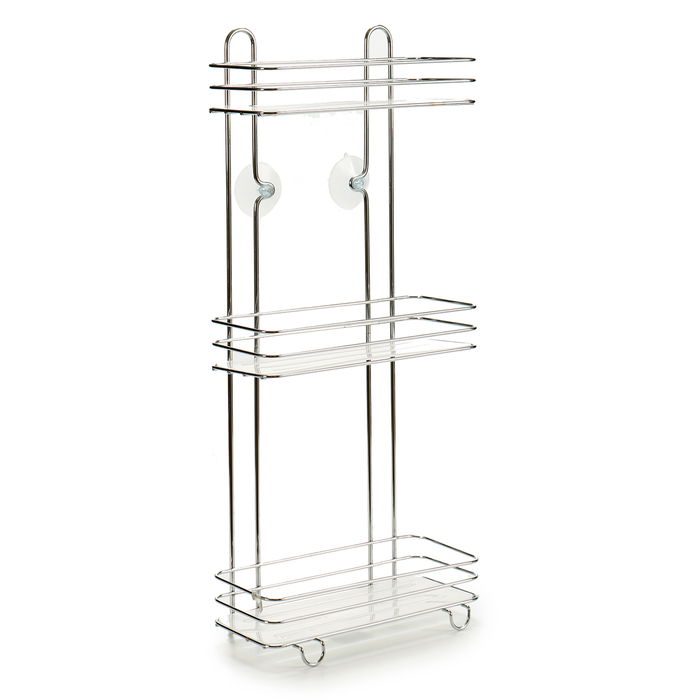 Berilo Estanteria Recta Alta Baño Triple 26 x 59.5 x 13.5 cm Metal Cromado Plástico (Set de 6)