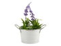 Ibergarden Macetero Bajo con Asas Blanco y Plata, Metal Zinc, 17.5x8.5x12.5 cm (Set de 72)