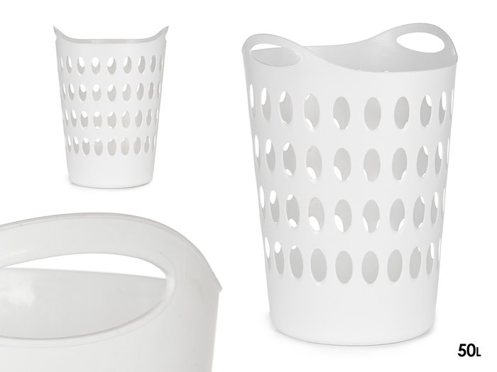 Kipit Cesto de Plástico Blanco 50 L con Asas 44 x 56.5 x 42 cm (Set de 12) Kipit Cesto de Plástico Blanco 50 L con Asas 44 x 56.5 x 42 cm (Set de 12)