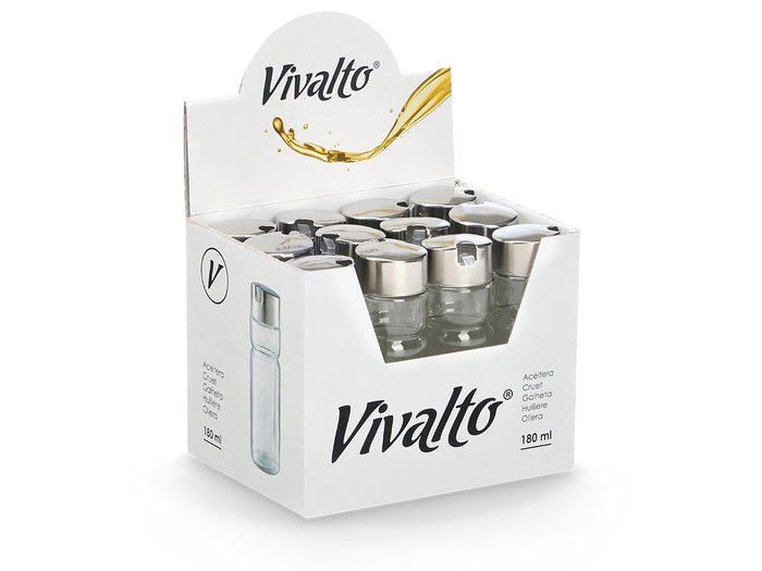 Vivalto Aceitera de Vidrio con Tapón de Metal 180ml