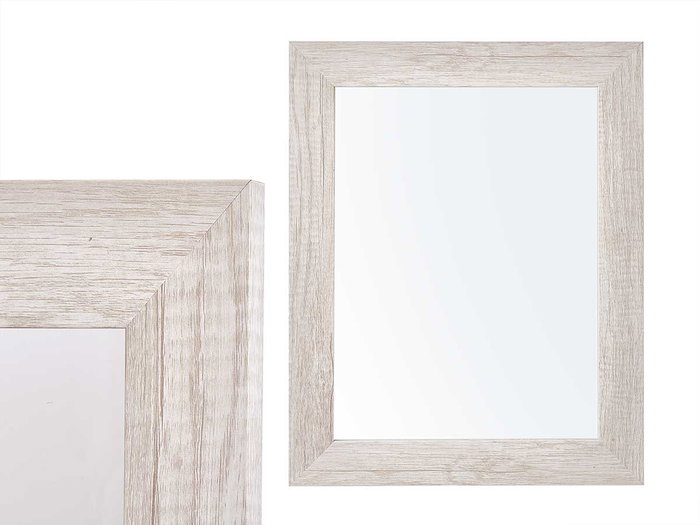 Giftdecor Espejo 38x48 cm con Marco Gris Natural de Madera MDF y Vidrio (Set de 6)