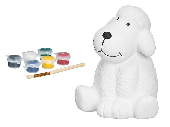Pincello Hucha Perro Ceramica para Colorear Blanco 11x12.5x10.8 cm (Set de 24)