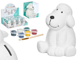 Pincello Hucha Perro Ceramica para Colorear Blanco 11x12.5x10.8 cm (Set de 24)