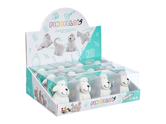 Pincello Hucha Perro Ceramica para Colorear Blanco 11x12.5x10.8 cm (Set de 24)