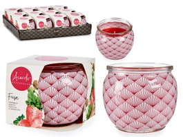 Acorde Vela Perfumada Tarro Cristal Fresa Rojo