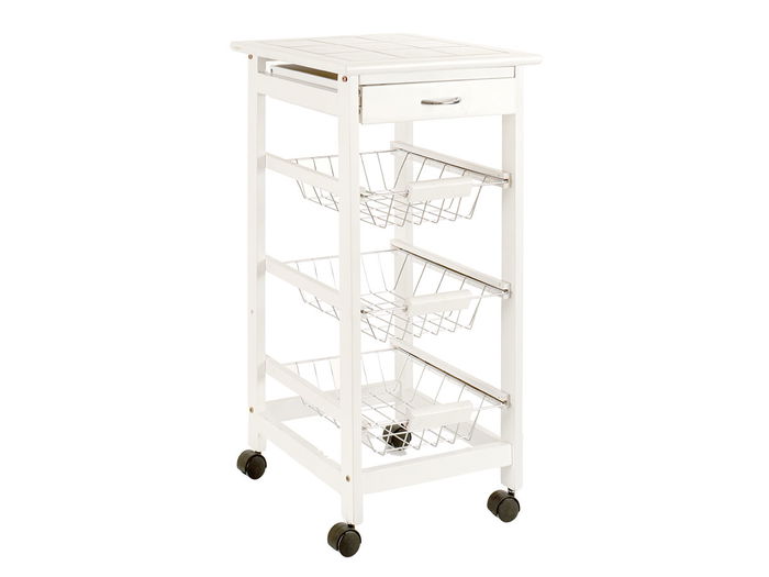 Kinvara Verdulero Madera Metal 3 Pisos Blanco 37x76x37 cm