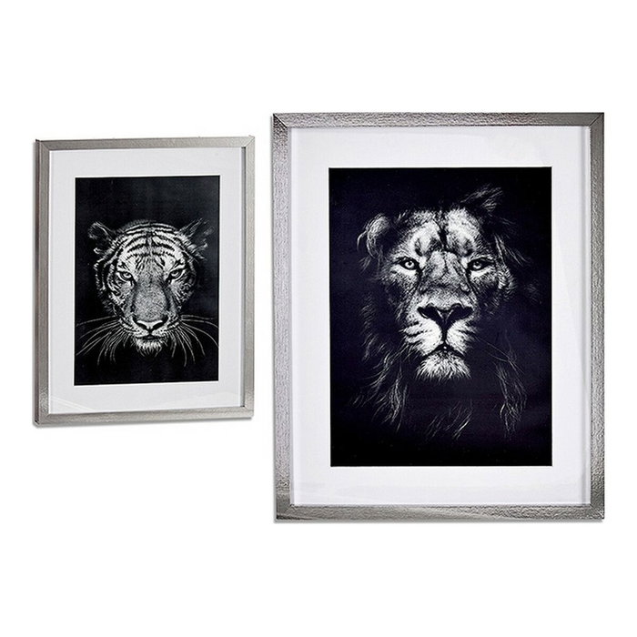 Cuadro Gift Decor Lion - Tiger Vidrio Aglomerado 43 x 3 x 53 cm Cuadro Gift Decor Lion - Tiger Vidrio Aglomerado 43 x 3 x 53 cm