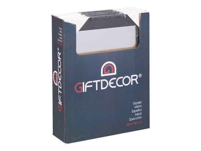 Giftdecor Espejo 39x49 cm con Marco Negro de Madera MDF y Vidrio (Set de 6)