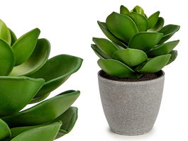 Ibergarden Maceta Planta Hoja Ancha Grande Plástico Verde/Gris 16x21x16 cm (Set de 12)