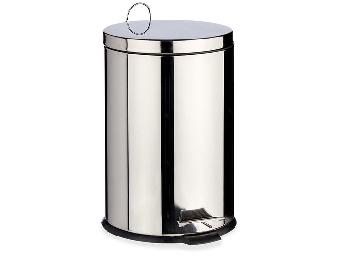 Berilo Papelera de Acero Inoxidable 20L Plata con Pedal, Cubo Extraíble, Dimensiones 30.5x36x44.5 cm