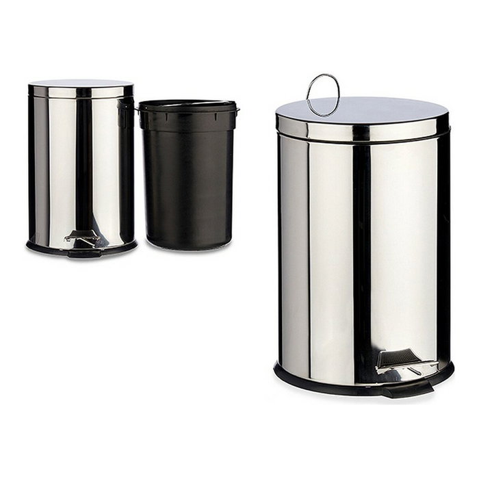 Berilo Papelera de Acero Inoxidable 20L Plata con Pedal
