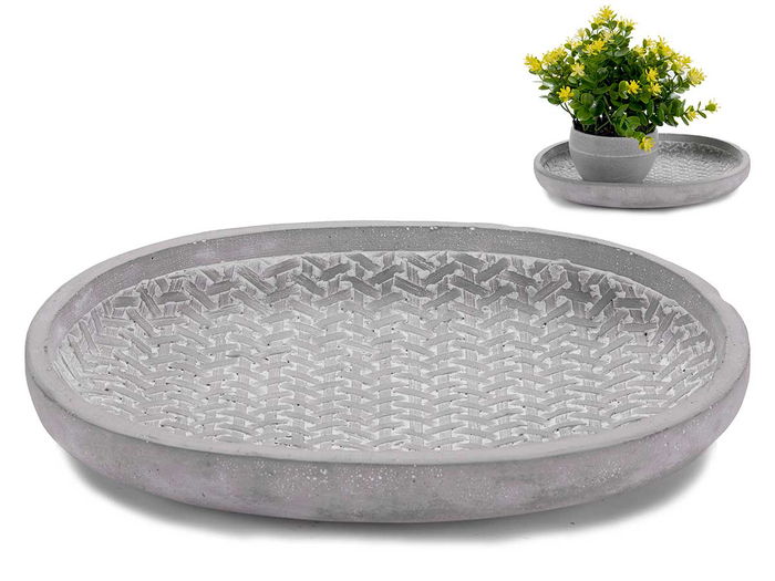 Ibergarden Plato Cemento con Relieve Mimbre Oval 28 x 4 x 23 cm (Set de 6) Ibergarden Plato Cemento con Relieve Mimbre Oval 28 x 4 x 23 cm (Set de 6)