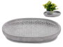 Ibergarden Plato de Cemento con Relieve Mimbre Oval Gris