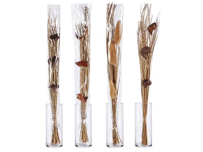 Giftdecor Ramillete Natural Surtido 100 cm - Madera (Fibra natural) - Natural (Set de 24)