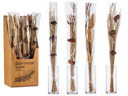 Giftdecor Ramillete Natural Surtido 100 cm - Madera (Fibra natural) - Natural (Set de 24)