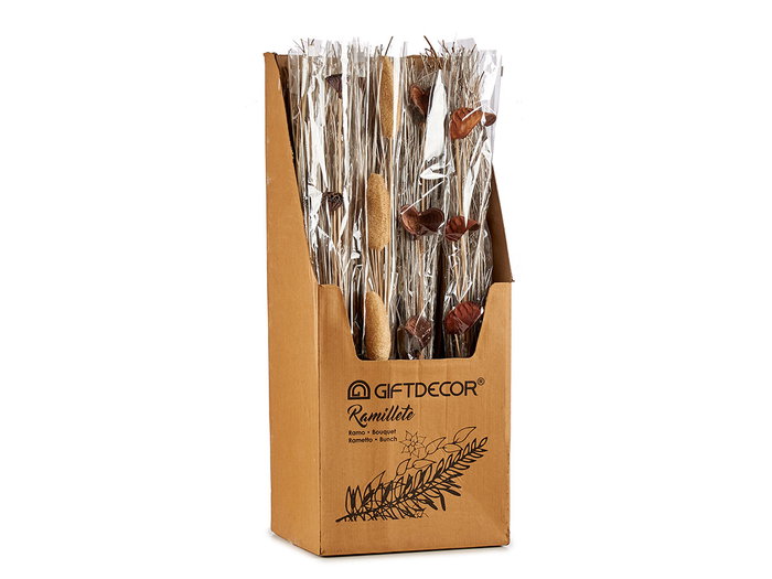 Giftdecor Ramillete Blanco y Natural Surtido 96 cm de Alto 12 cm de Ancho 10 cm de Largo en Fibra Natural (Set de 24)