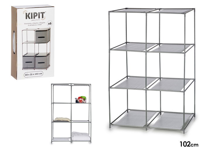 Kipit Organizador 6 Huecos Gris 35 x 102 x 68 cm (Set de 12) Kipit Organizador 6 Huecos Gris 35 x 102 x 68 cm (Set de 12)