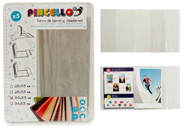 Pincello Set 5 Forros para Libros Autoadhesivos 30 x 53 cm Translúcido Plástico (Set de 36)