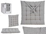 Giftdecor Cojín para Silla Liso Gris, Relleno de Algodón, 40 x 40 x 5.5 cm (Set de 12)