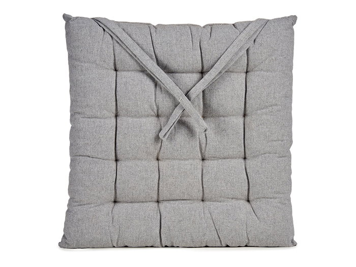 Giftdecor Cojín para Silla Liso Gris, Relleno de Algodón, 40 x 40 x 5.5 cm (Set de 12)