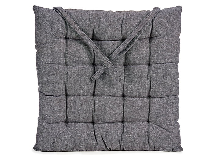 Giftdecor Cojín para Silla Liso Gris Oscuro, Material Algodón y Poliéster, Dimensiones 40x40x5.5 cm (Set de 12)