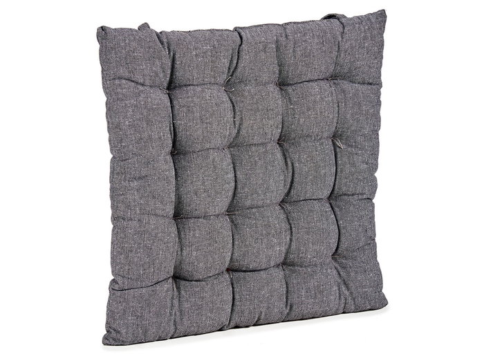 Giftdecor Cojín para Silla Liso Gris Oscuro, Material Algodón y Poliéster, Dimensiones 40x40x5.5 cm (Set de 12)
