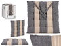 Giftdecor Cojín para Silla con Diseño de Rayas en Gris Oscuro y Beige - 40x5.5x40 cm, Algodón y Poliéster (Set de 12)