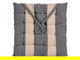 Giftdecor Cojín para Silla con Diseño de Rayas en Gris Oscuro y Beige - 40x5.5x40 cm, Algodón y Poliéster (Set de 12)