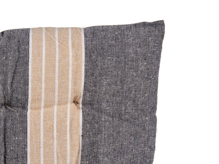 Giftdecor Cojín para Silla con Diseño de Rayas en Gris Oscuro y Beige - 40x5.5x40 cm, Algodón y Poliéster (Set de 12)