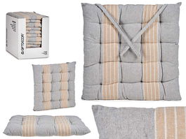 GIFTDECOR Cojin Silla Rayas Gris 40x40x5 cm (Set de 12)