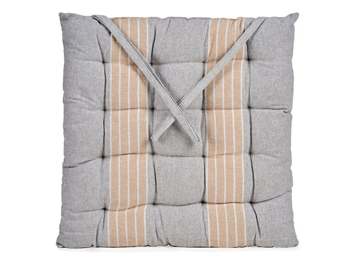GIFTDECOR Cojin Silla Rayas Gris 40x40x5 cm (Set de 12)