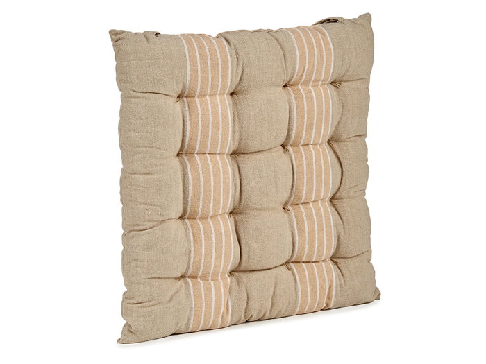 Giftdecor Cojin Silla Rayas Crema 40x5.5x40 cm (Set de 12)