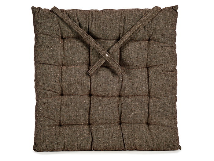 Giftdecor Cojín Silla Liso Marrón, 40x40x5.5 cm, Interior 100% Algodón, Exterior 80% Algodón 20% Poliéster (Set de 12)