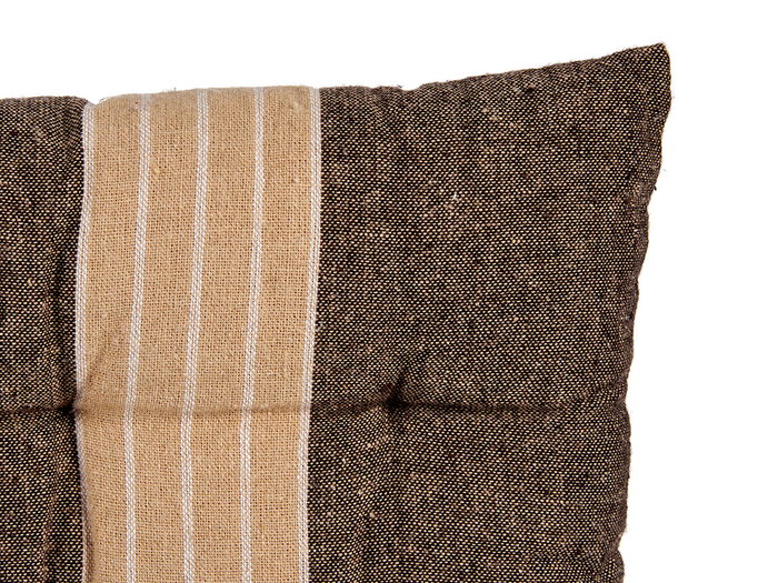 Giftdecor Cojín para Silla con Diseño de Rayas en Color Marrón y Beige, 40 x 40 x 5.5 cm, Interior de Algodón y Exterior de Algodón y Poliéster (Set de 12)