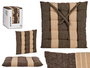 Giftdecor Cojín para Silla con Diseño de Rayas en Color Marrón y Beige, 40 x 40 x 5.5 cm, Interior de Algodón y Exterior de Algodón y Poliéster (Set de 12)
