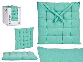 Giftdecor Cojin Silla Liso Turquesa 40x40x5.5 cm (Set de 12)