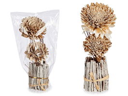 Giftdecor Bouquet Madera Con Flor Natural Surtidos 13x37x14 cm (Set de 12)