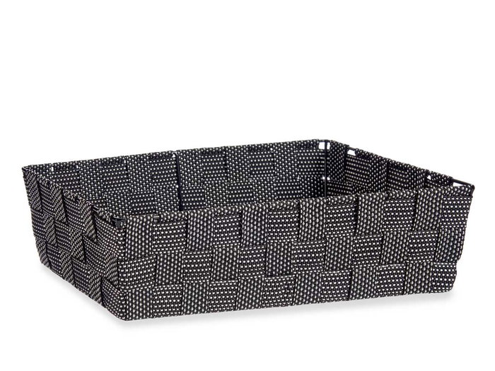KIPIT Cesta de tela rectangular negra sin asas KIPIT Cesta de tela rectangular negra sin asas