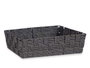 KIPIT Cesta de tela rectangular negra sin asas